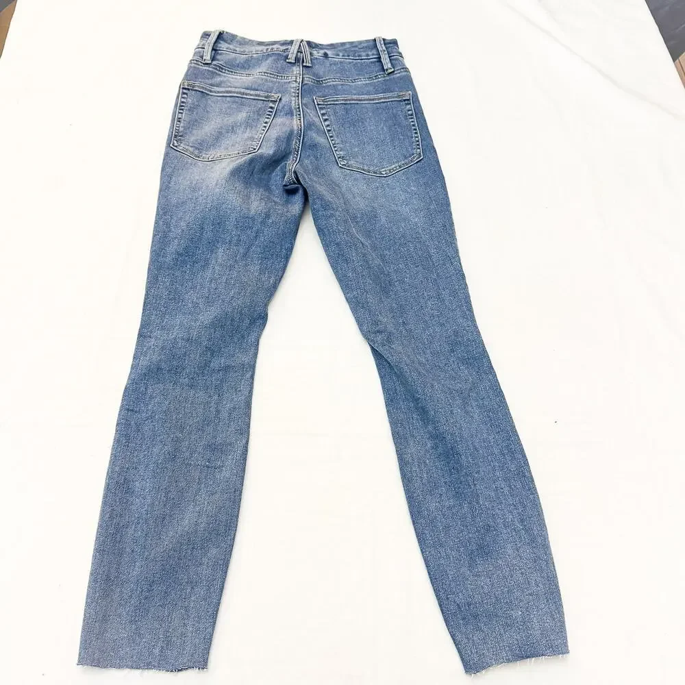 Good American Good Legs Blue261 Ripped Raw Hem Denim Jeans SIze 2 / 26